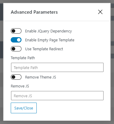 FullPage for Gutenberg Advanced Parameters