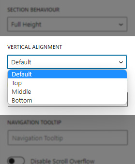 Section Vertial Alignment